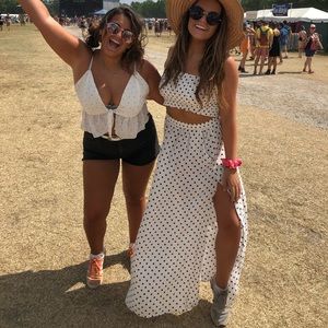 White maxi skirt set